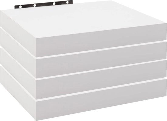 Kit di mensole da parete - Libreria volante - Mensole da parete montate - Mensole per esposizione - Mensole decorative - Libreria da parete appesa - Bianco - 25x22.9x3.8cm