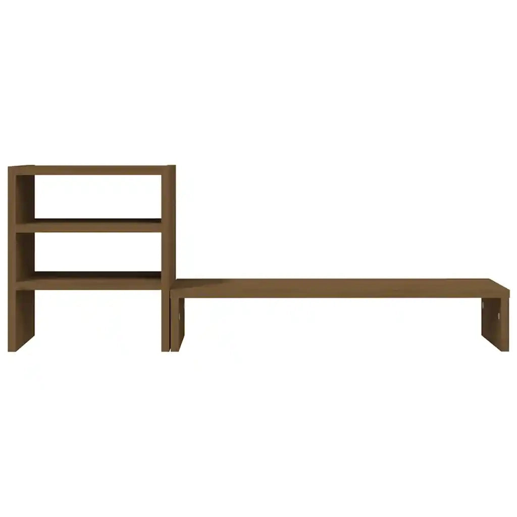 Supporto per Monitor ambra 81x20x30 cm Legno Massello di Pino 813997