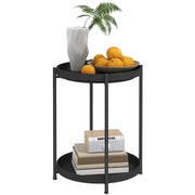 Tavolino Rotondo con Ripiano ¨C Minimal ¨C Nero, Metallo, 50x50x50