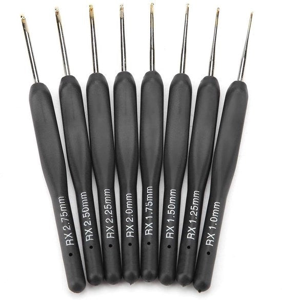 Set di aghi per cucire 8 pezzi - Ergonometrico - Alluminio - Manico morbido - Dimensione compatta - Adatto per fili sottili/lunghe - Set di aghi