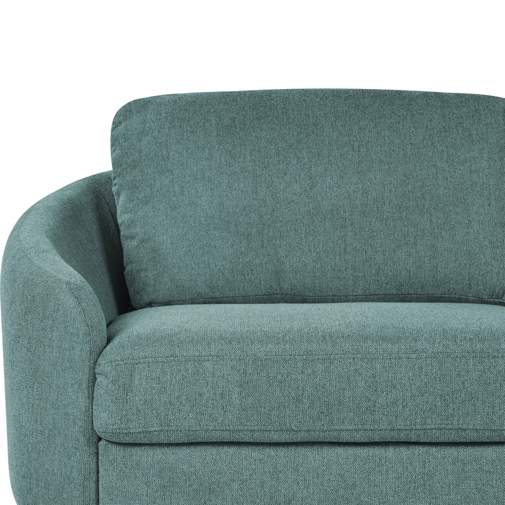 Divano 3 posti in tessuto verde con piedi dorati curve morbide stile glamour elegante soggiorno