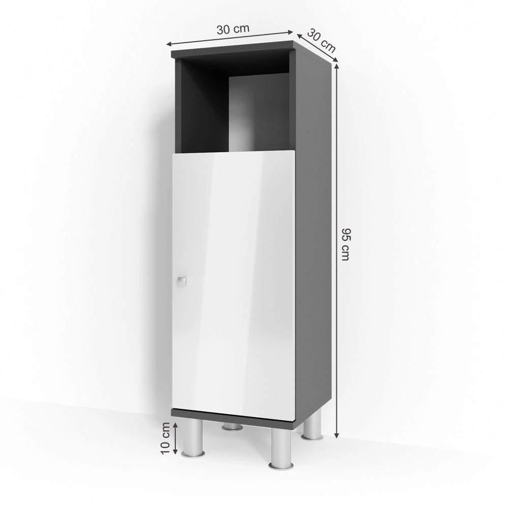 Mobiletto bagno Fynn Antracite 30 x 95 cm Vicco