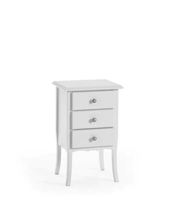 Gruppo 1 cassettiera 2 comodini shabby bianco opaco (6068+6069) - Mobili 2G