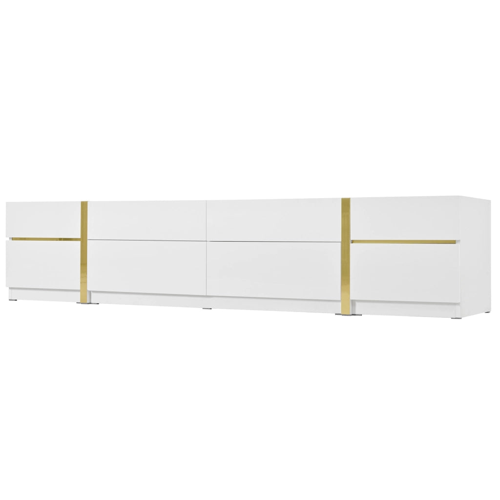Mobile TV con Cassetti e Ante Lucido ¨C MINIMAL ¨C Bianco/Nero, Soggiorno