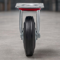 Set 4x ruote piroettanti, rivestimento in gomma piena, Rotella 160mm max 130kg con nucleo in metallo