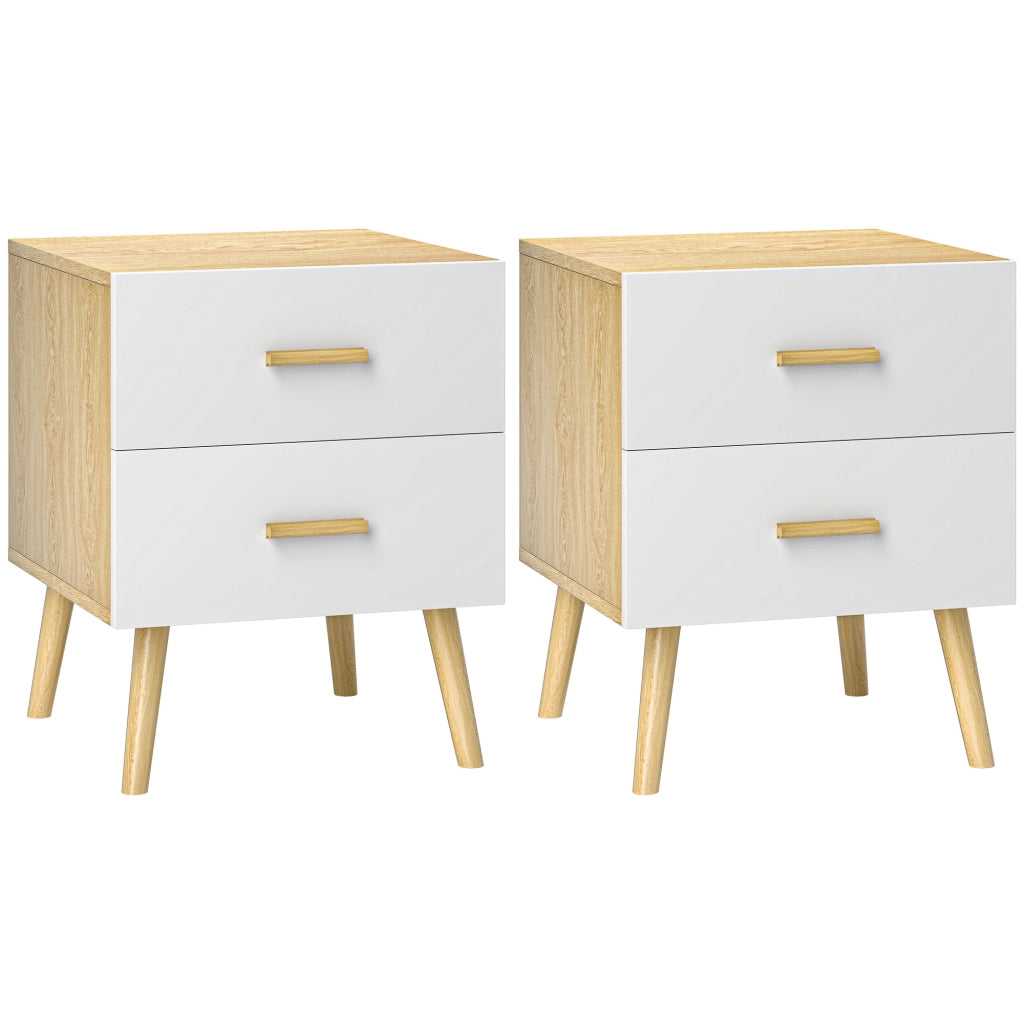 Comodino 2 Pezzi con Cassetti e Maniglie Bamb¨´ ¨C Zephmum ¨C Rovere 40x40x50