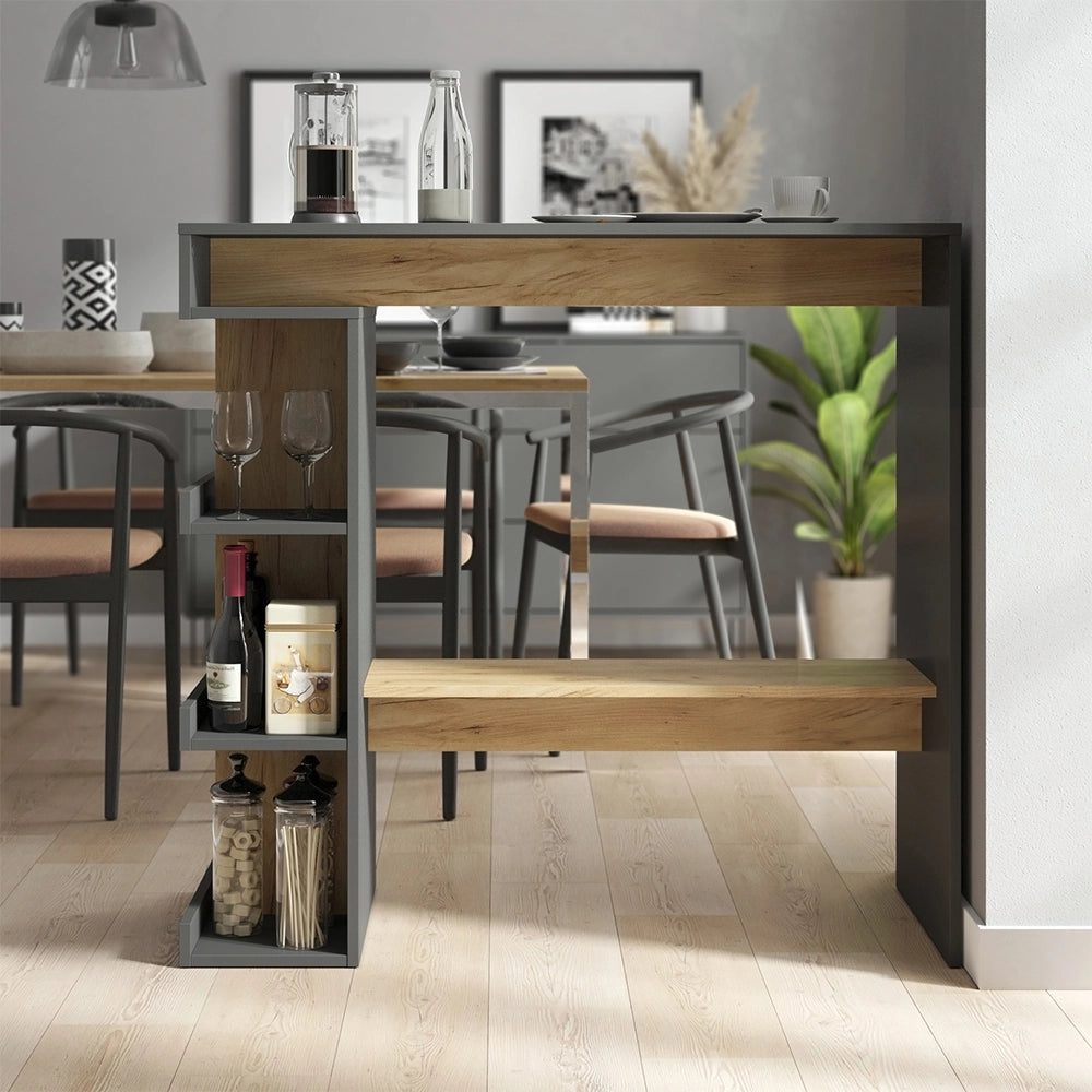 Vicco tavolo bar alto Antracite/quercia dorata 108 x 50 cm