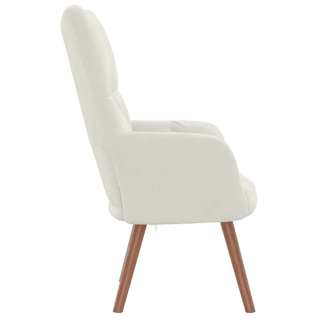 Sedia Relax Bianco Crema Velluto 328060