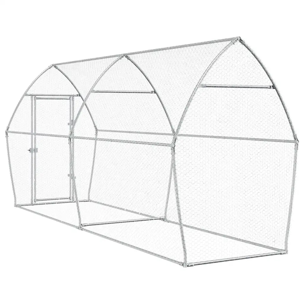 Gabbia per Polli Argento 400x105x182 cm in Acciaio Zincato
