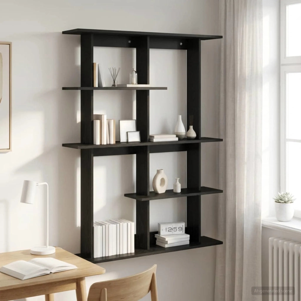 Scaffale da parete Rovere Nero 102 x 20 x 130 cm 8012053