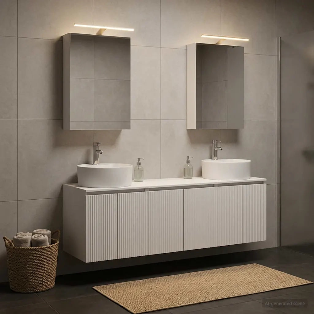 Set di Armadi da Bagno 5 pcs Bianco Legno ingegnerizzato 3406431