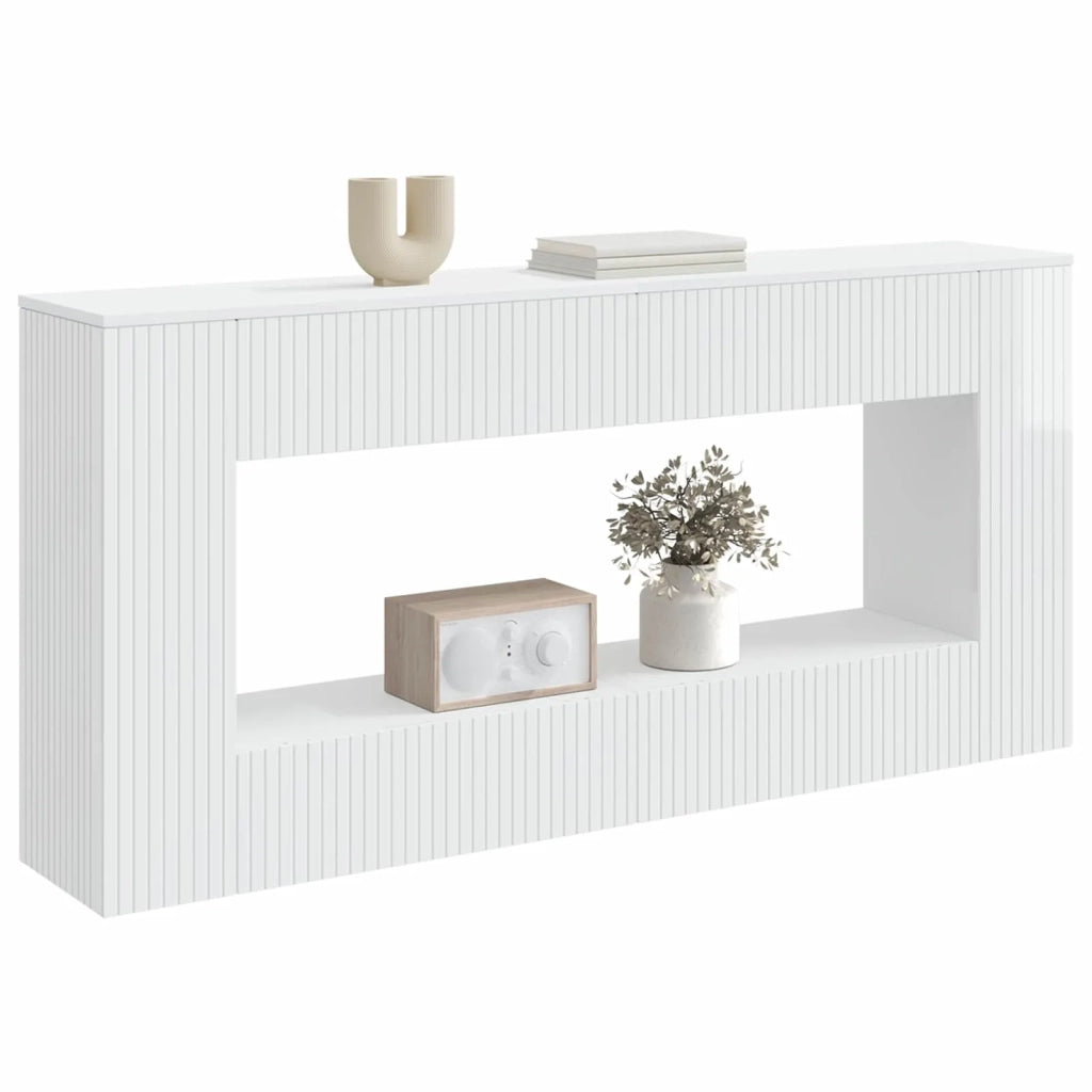 Tavolo consolle Rigato Bianco Lucido 155 x 29 x 74 cm
