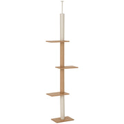 Tiragraffi per Gatti - Xylo - Altezza Regolabile 228-260cm Beige con Piattaforme