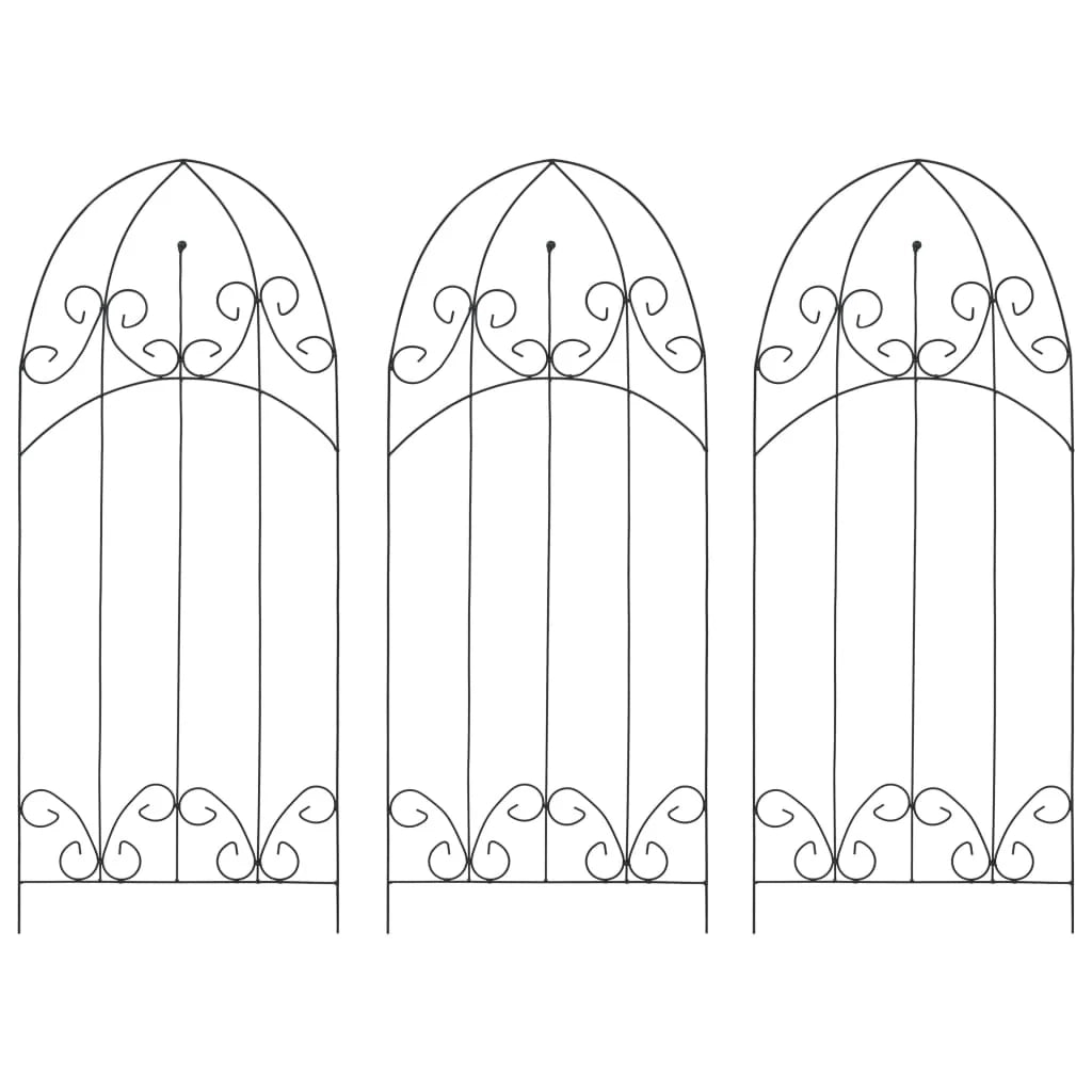 Supporti per piante rampicanti 3 pezzi 40 x 100 cm ferro nero 02_0045259