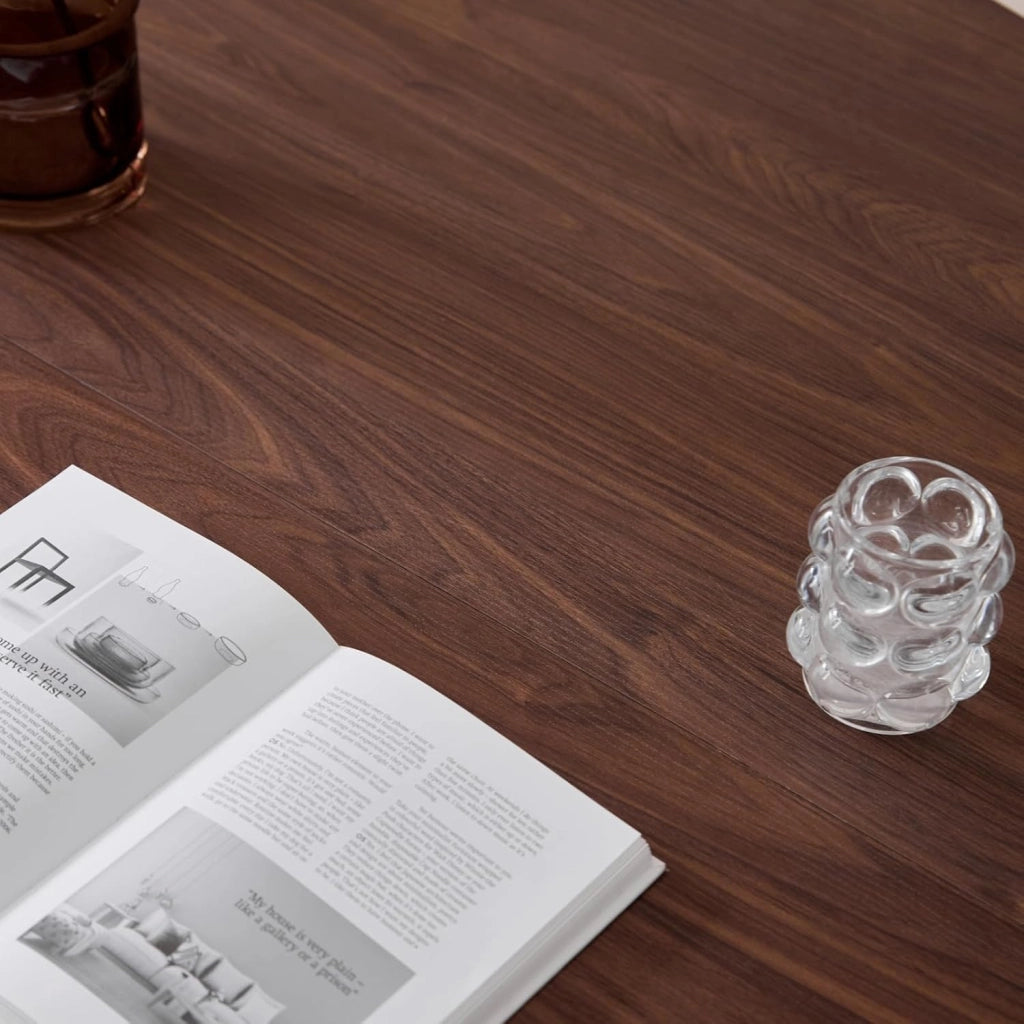 GrandCA HOME Set Tavolo e Sedie da Pranzo: Tavolo da Pranzo Rotondo in Legno da 120 cm + 4 Sedie, Per 4-6 Persone, Marrone Scuro + Grigio
