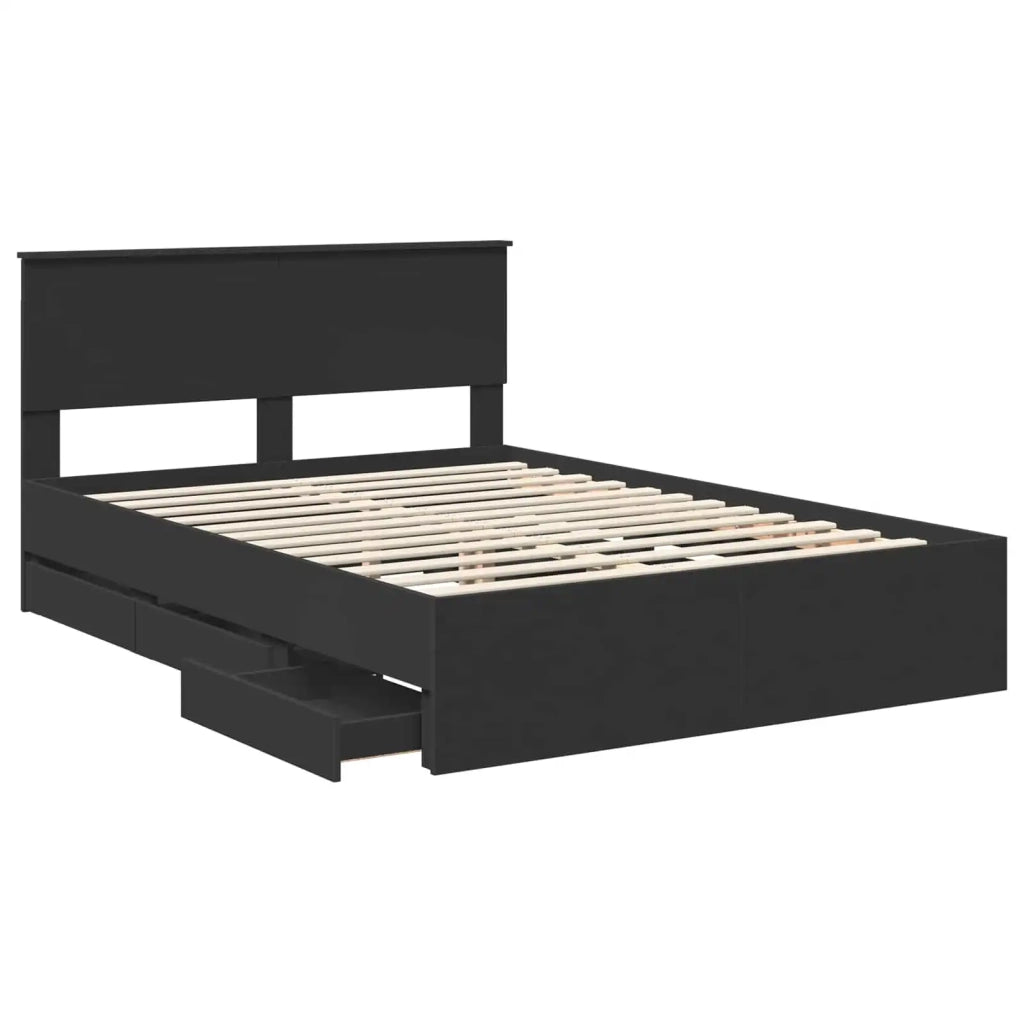 Struttura del letto Nero 140 x 190 cm Legno Ingegnerizzato 3410708