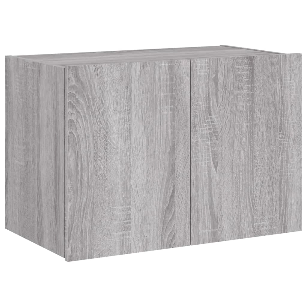 Mobile TV multimediale mensola TV credenza mobile TV parete attrezzata per sala da pranzo soggiorno camera da letto con luci LED Sonoma 60 x 35 x 41 cm grigio 02_0028055