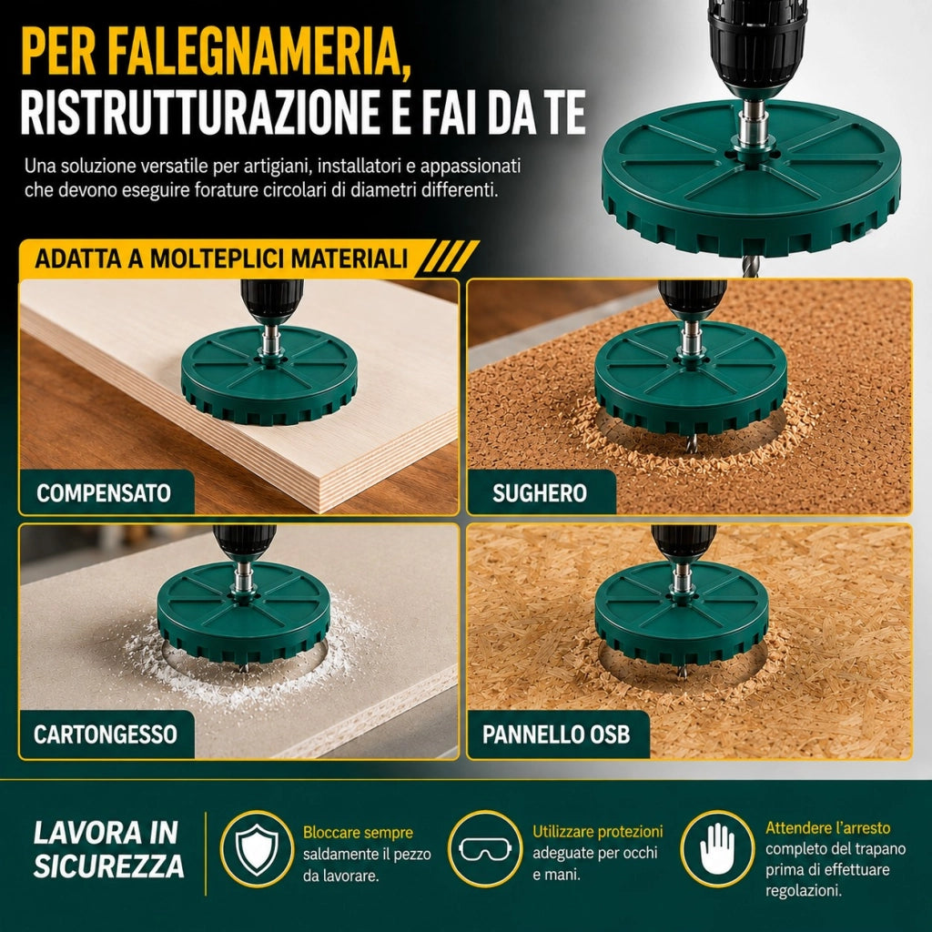 Sega Fresa a Tazza Regolabile 45-130 mm per Trapano 72001