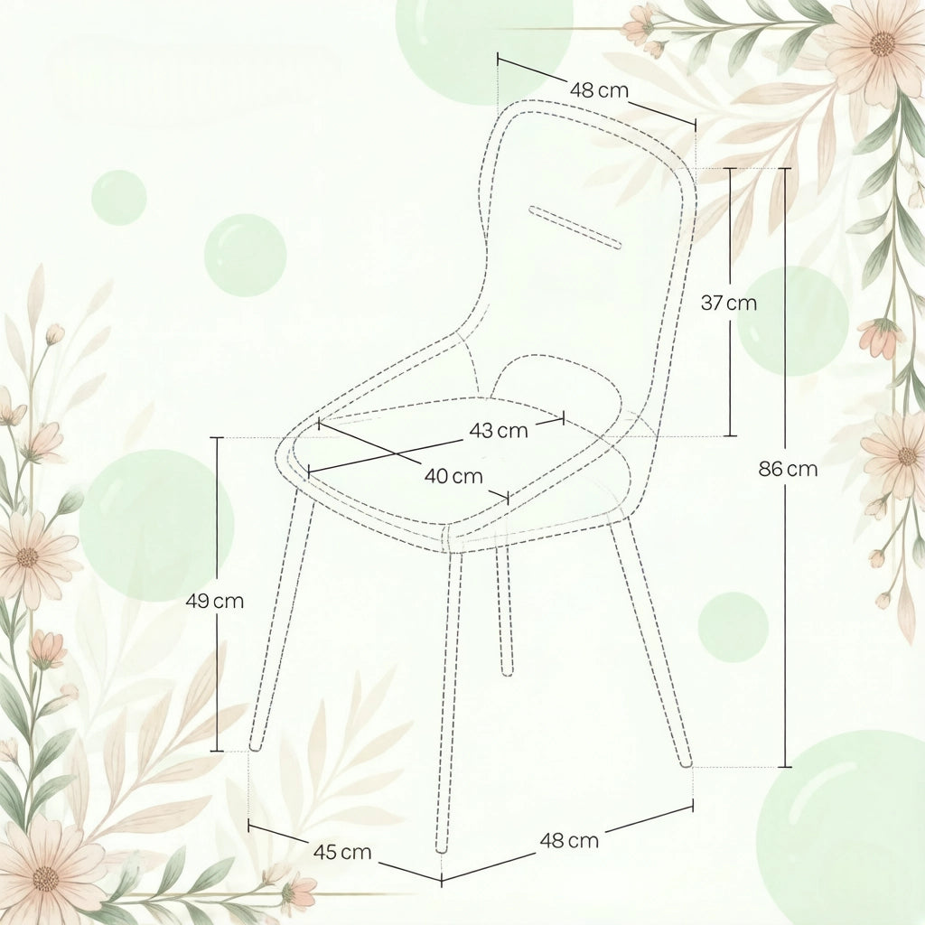 SEDIA da pranzo in ciniglia beige Set da 2 pezzi 43x40x86 cm