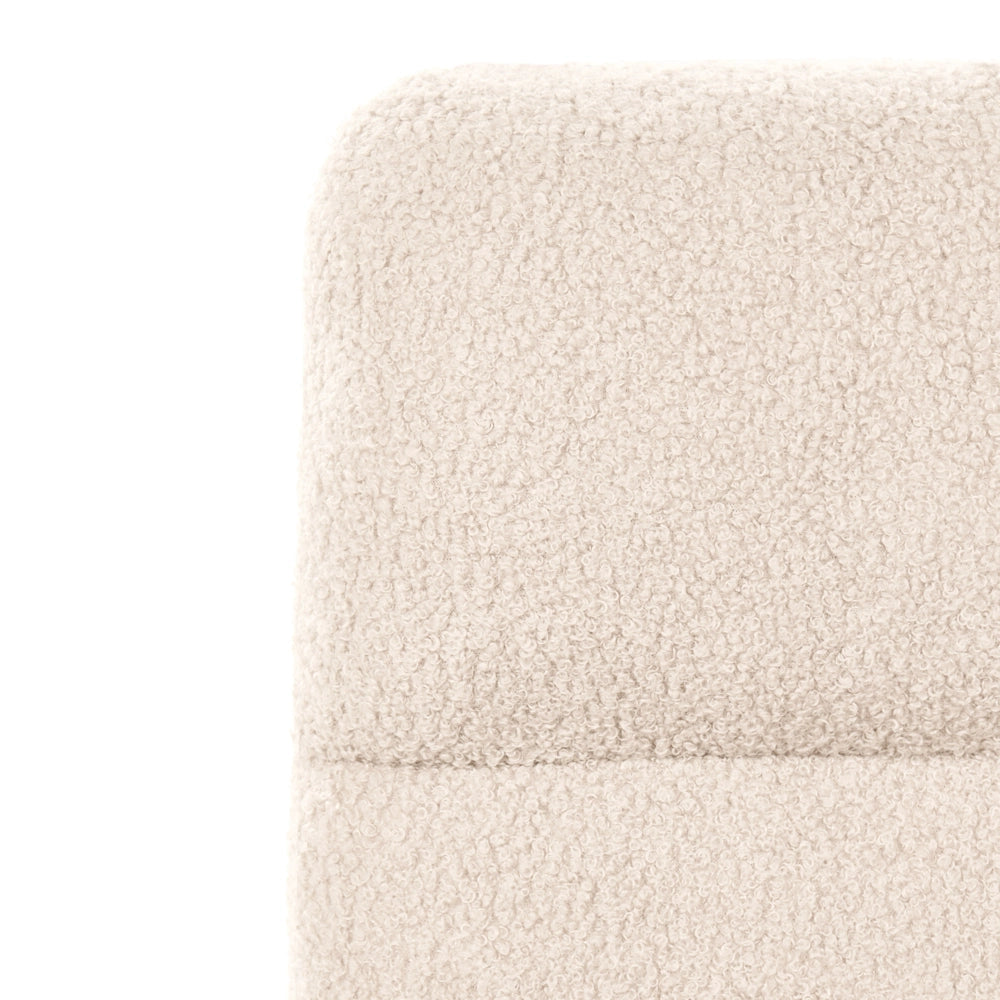 Sedia da scrivania per ufficio Boucle Rivestimento ampio senza braccioli Seduta pneumatica Base girevole inclinabile beige chiaro