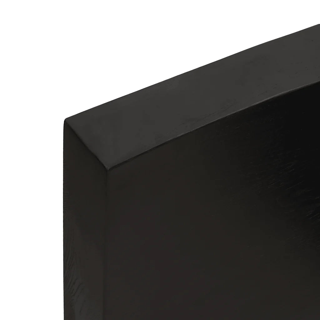 Piano Tavolo Marrone Scuro 200x40x(2-6)cm Rovere Non Trattato 364047