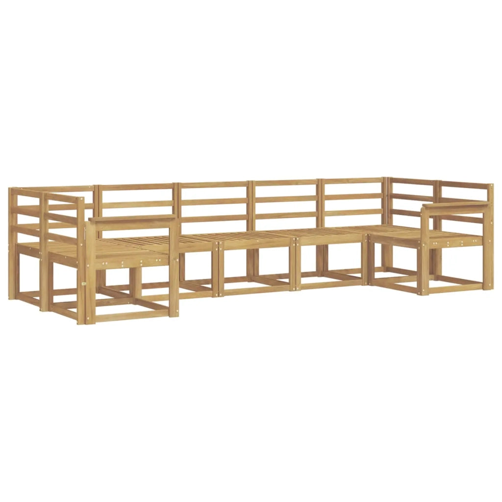 Set di divani da esterno 7 pcs Bianco Legno di Acacia Massello 3388143