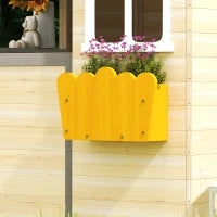 Casetta Bimbi 3-7 Anni a 2 Finestre con Portavasi e Panchina, in Legno di Abete e PP, 113Lx94x134.5 cm