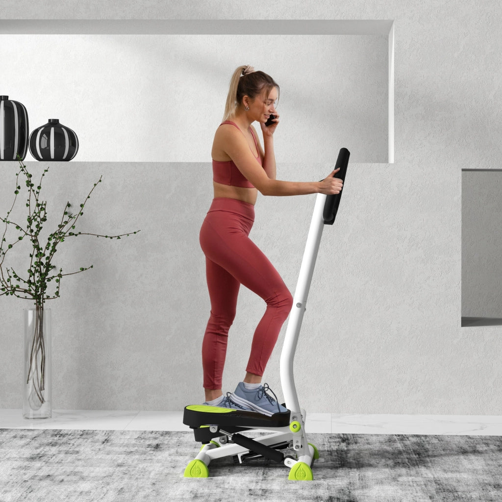 Mini Stepper per Fitness Domestico ¨C Zephmum ¨C Bianco e Verde 55x44x108 cm