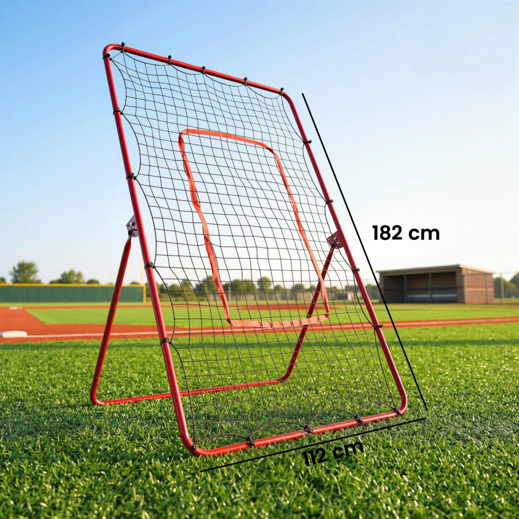 Rete da Rimbalzo Portatile per Calcio 112x100x180 cm con 4 Angolazioni Regolabili
