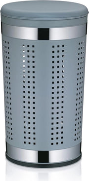 Wastebasket in acciaio circolare, colore grigio chiaro