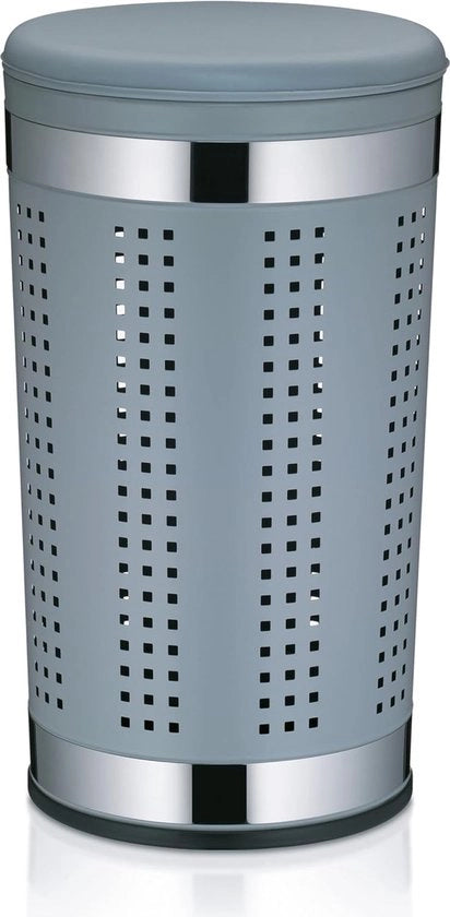 Wastebasket in acciaio circolare, colore grigio chiaro