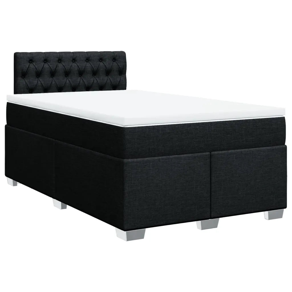 vidaXL Giroletto a Molle con Materasso Nero 120x200 cm in Tessuto