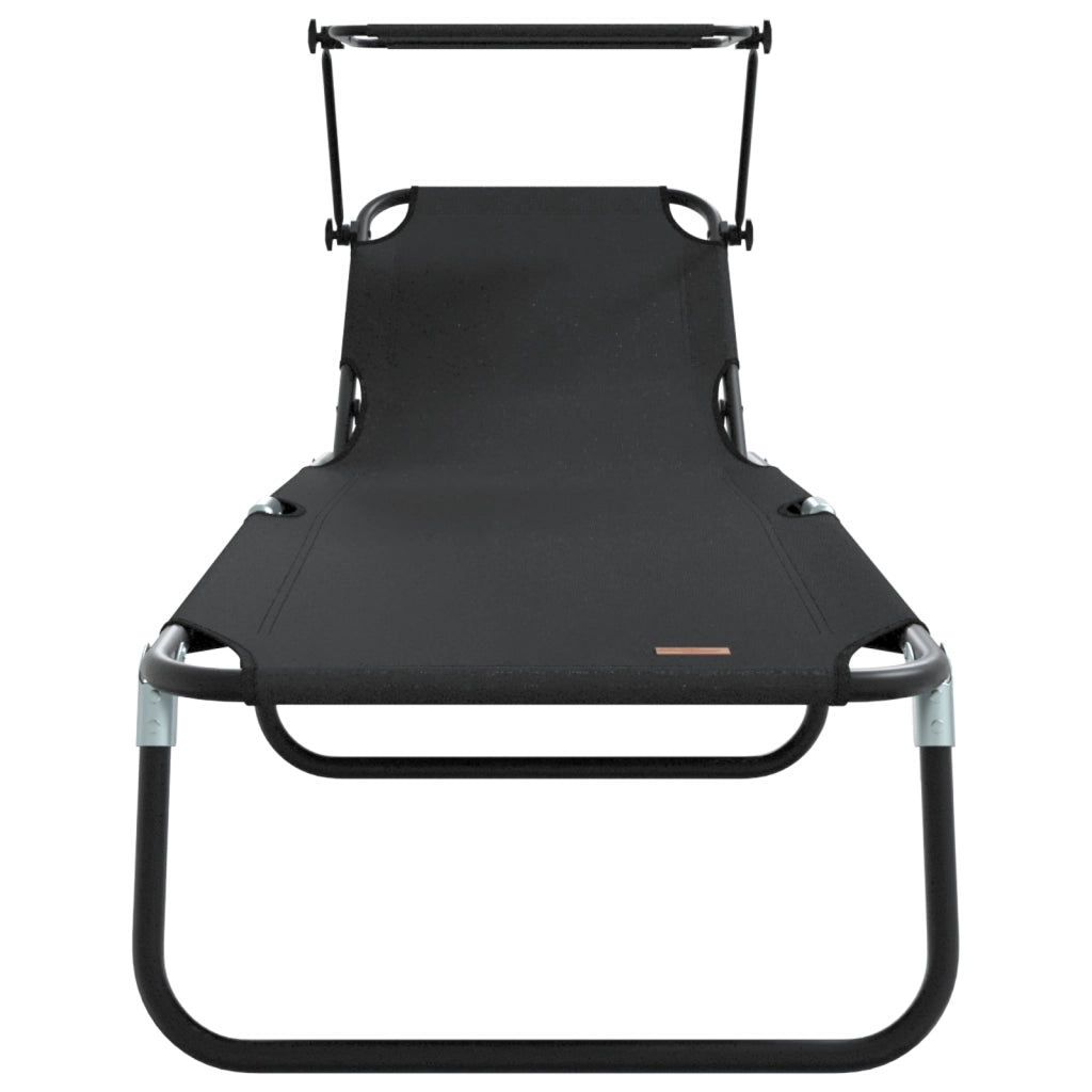 Lettini Prendisole 2 pcs con Tetto Nero Tessuto Oxford 600D