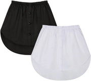 Minirock Verstelbaar con Cintura Elastica a Maglia a 2 Pezzi (Nero/Bianco) - 45 cm di Lunghezza
