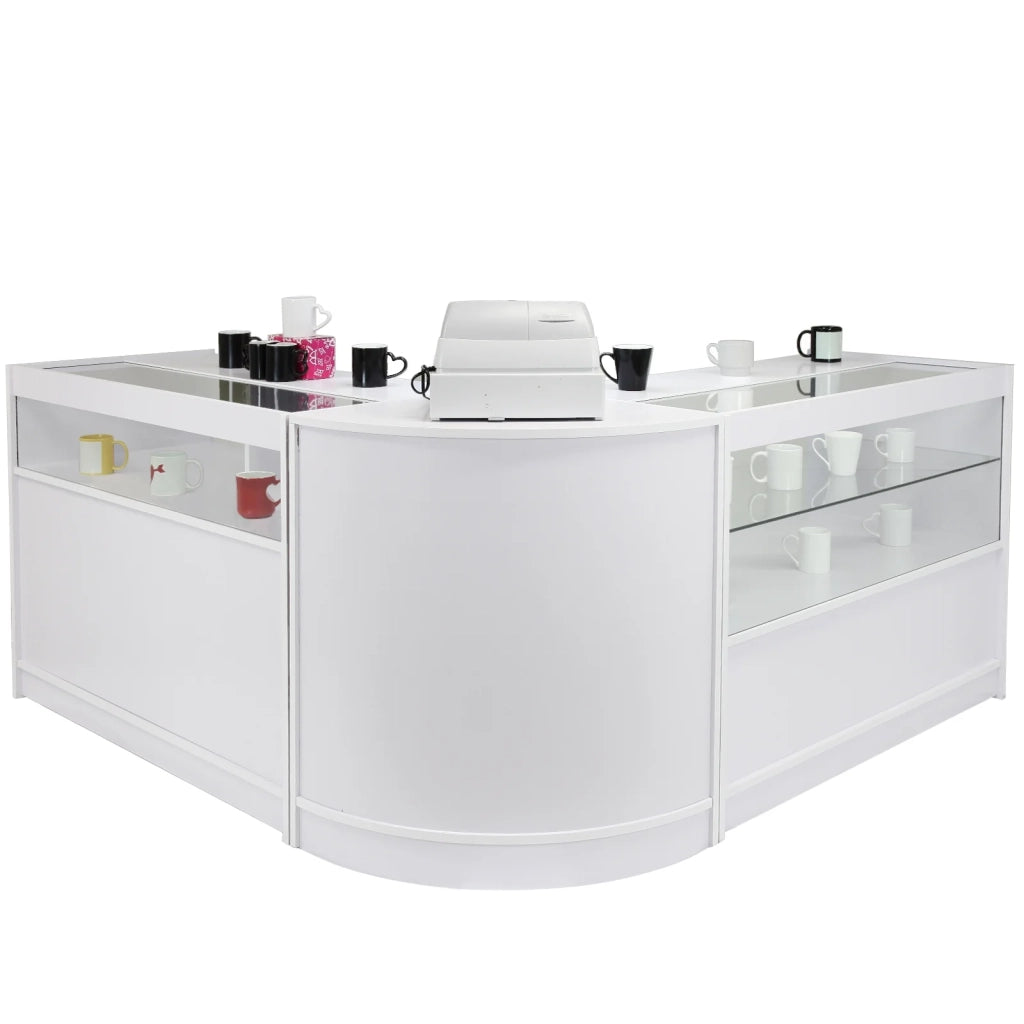 Set Glacier con 3 Banconi Negozio e Reception Bianco Lilla Solidi No Puro Bianco