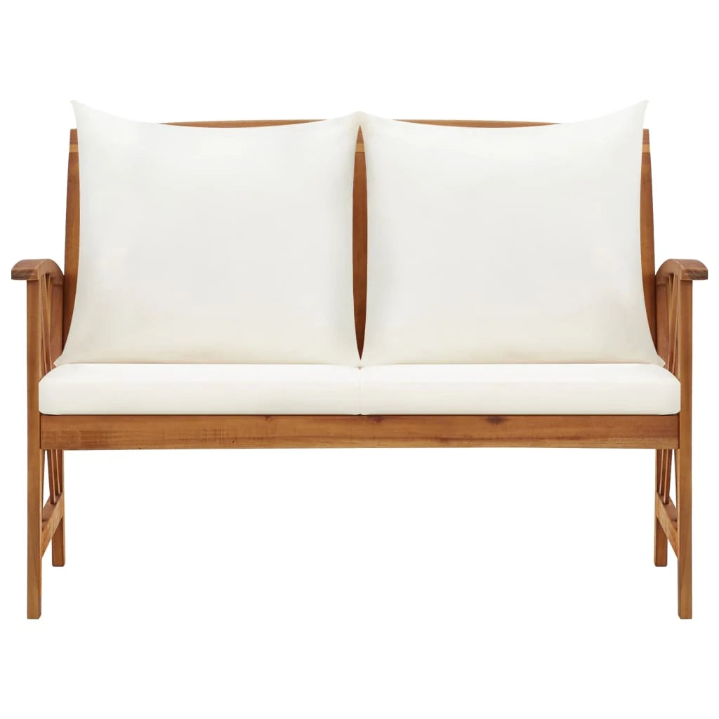 Panca da giardino mobili da esterno per patio mobili da terrazza con cuscini 119 x 67 x 83 cm legno massello di acacia 02_0011587
