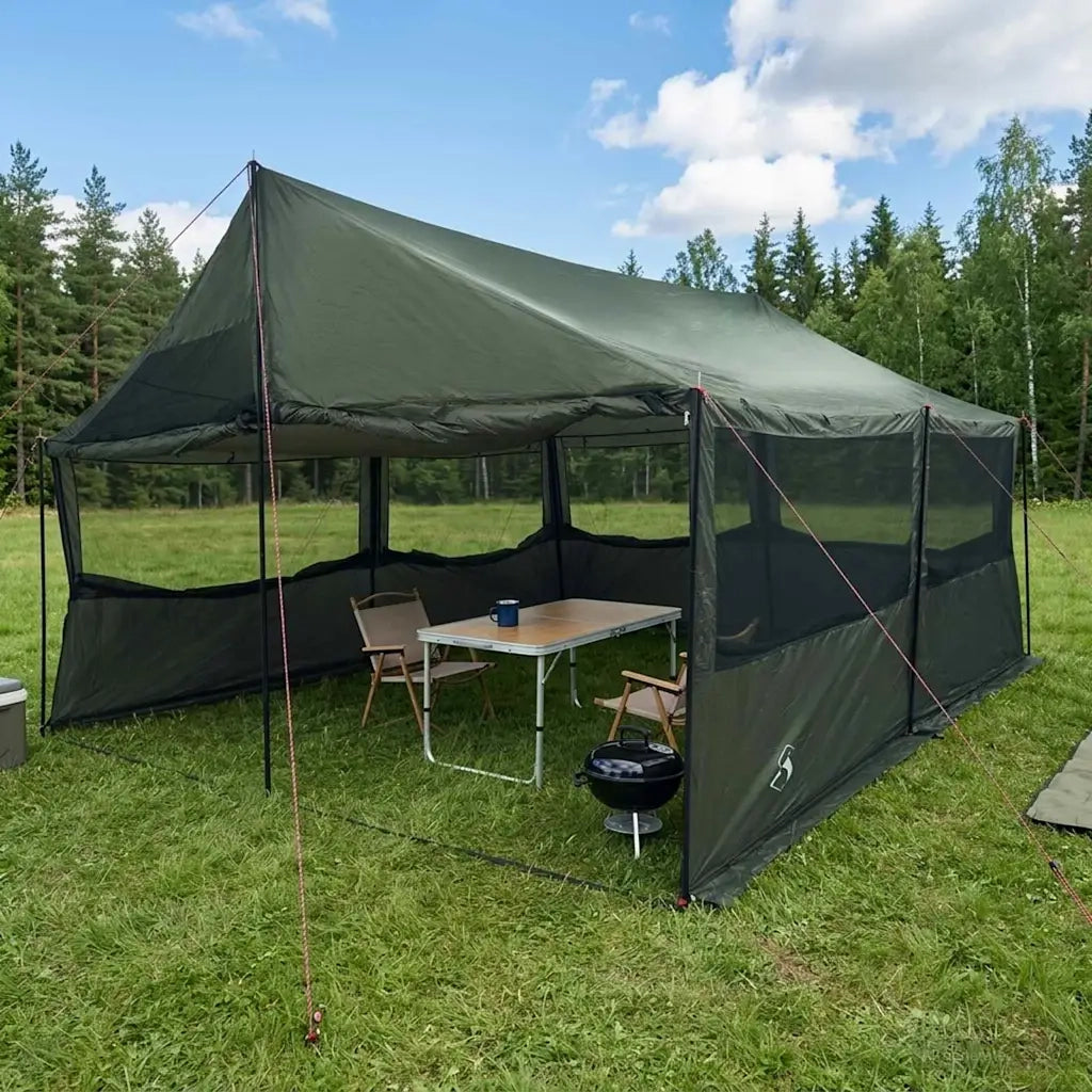 Tenda Familiare con tetto Verde militare 450 x 400 x 265 cm 42028602