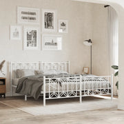 Giroletto con Testiera e Pediera-Struttura Letto Metallo Bianco 183x213 cm 895354