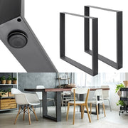 Due sosteggi per tavolo con traverse a profilo quadrato 70x72 cm in acciaio antracite con verniciatura a polvere