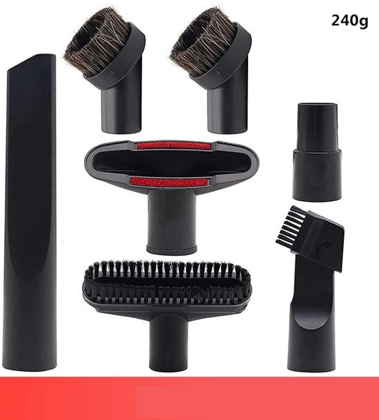 Set di accessori per aspirapolvere 7 pezzi - adatto per meubelborstel - zuigmond per fessure - aspirapolvere accessorio - aspirapolvere piede - pennello - bocchetta aspirapolvere universale
