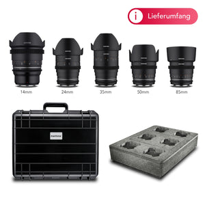 MF 14mm/24mm/35mm/50mm/85mm MK2 Custodia per obiettivi video VDSLR per MFT