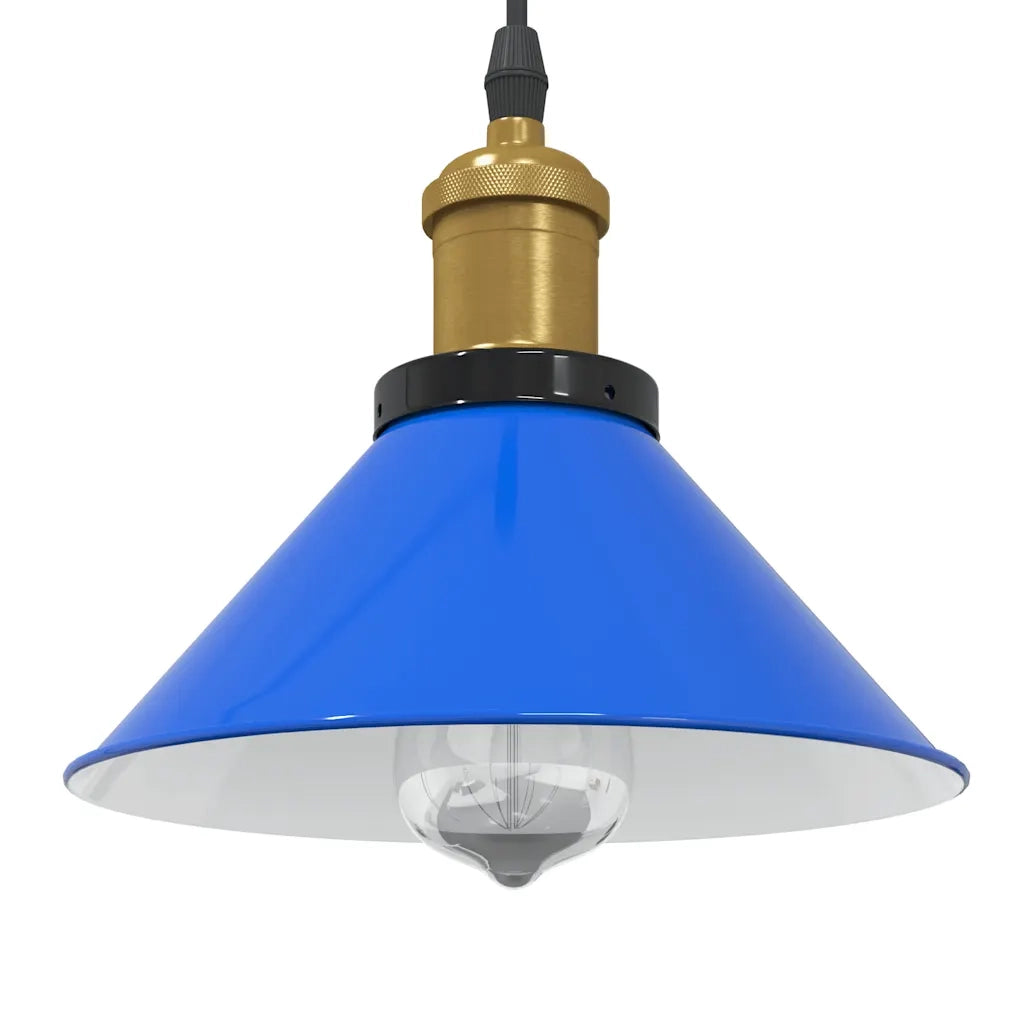 Lampada a Sospensione Regolabile E27 Blu Scuro ?22 cm Metallo CFW7588441