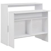 Tavolo alto da bar/bistrot con 2 piani bianchi 130 cm 0902036