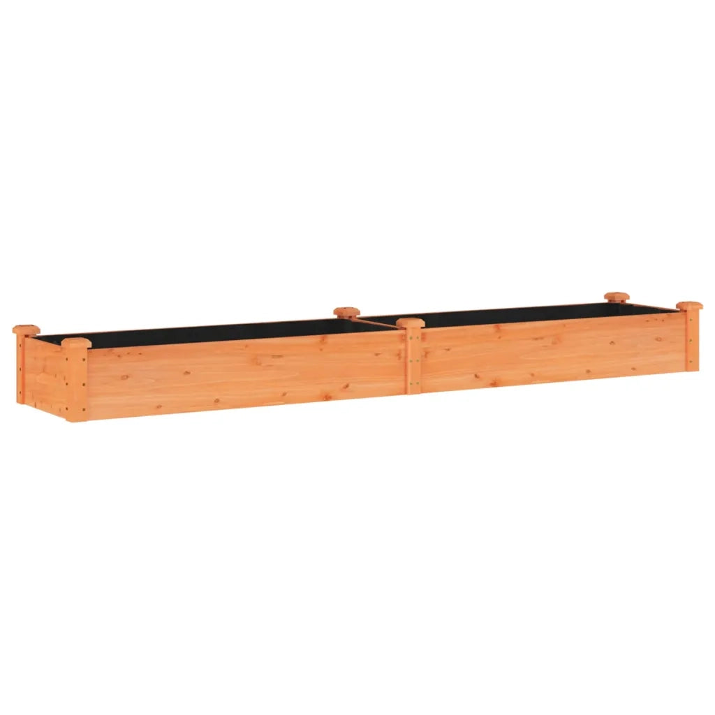 Fioriera | Cassetta per fiori | Vaso Giardino Fodera Marrone 240x45x25 cm Massello Abete