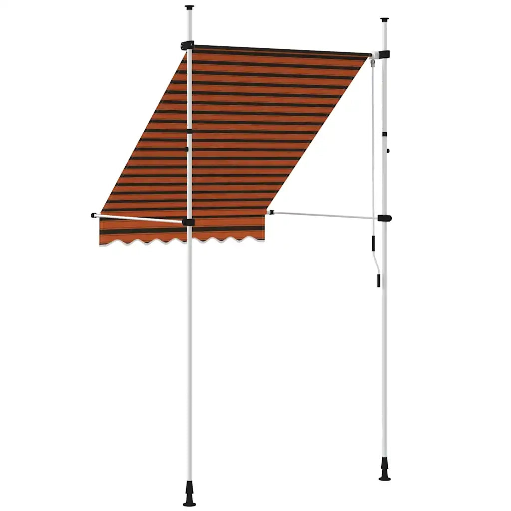 Tenda da Sole Retrattile Manuale 150 cm Arancione e Marrone 145835