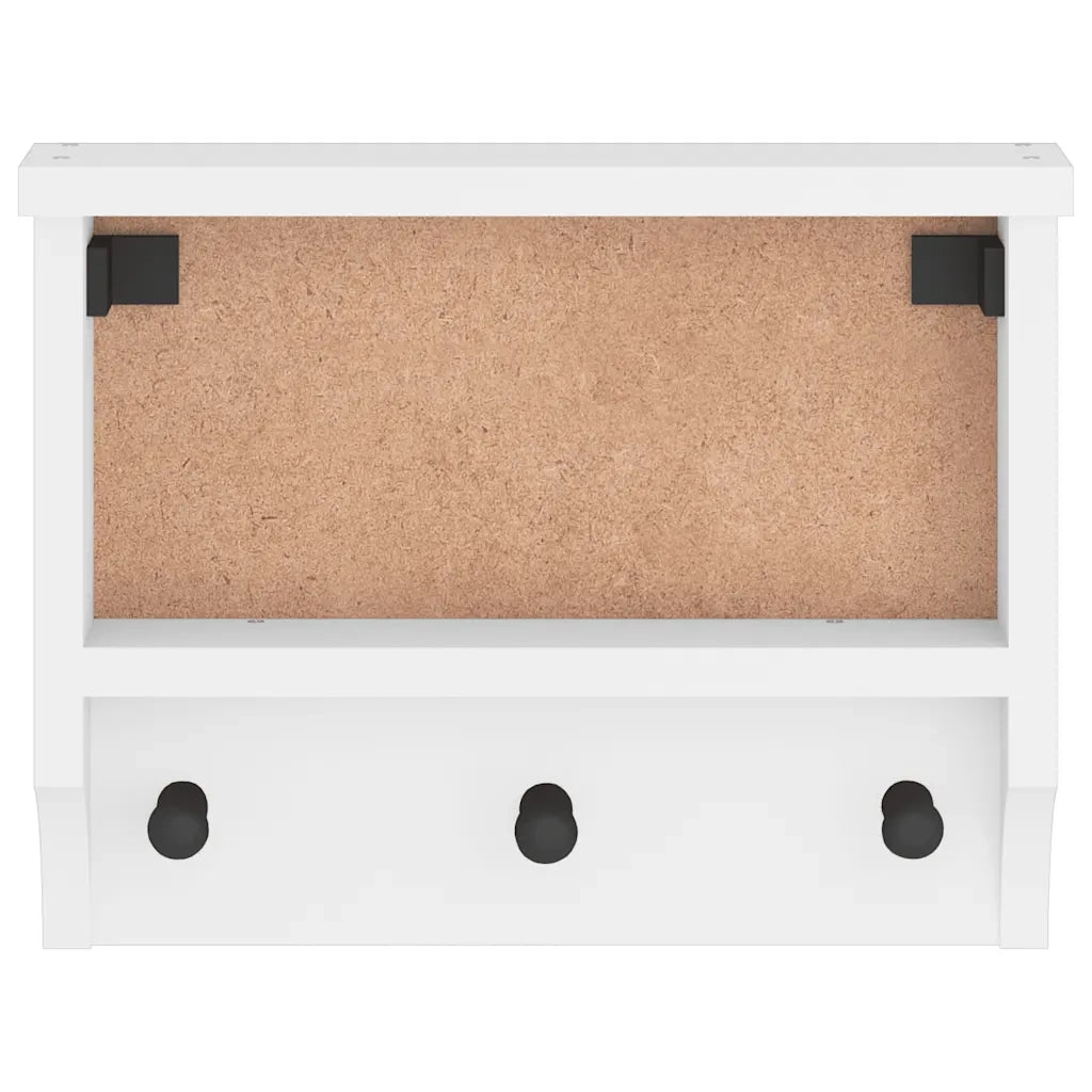 Appendiabiti da Parete SANDNES Bianco 45x12x35 cm Legno di Pino CFW1227940