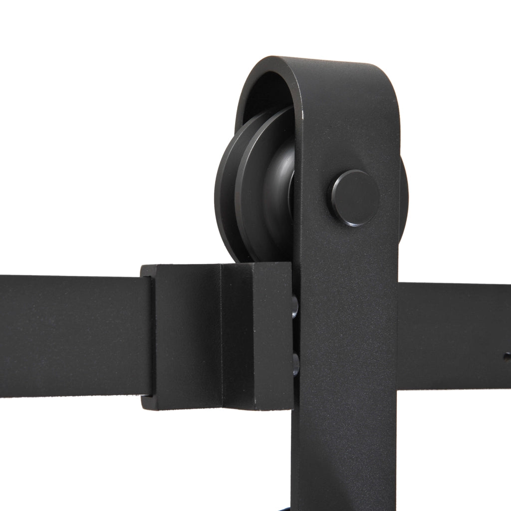 Kit Porta Scorrevole con Binario e Rulli ¨C zephmum ¨C Nero 200cm Portata 90kg