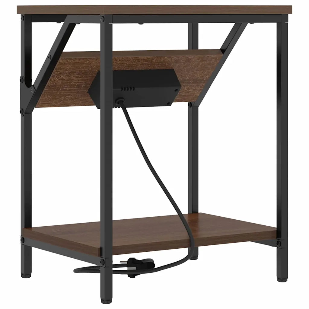 Set di 2 Comodini | Armadio da Notte | Mobiletto da notte Rovere Marrone 38 x 30 x 48 cm