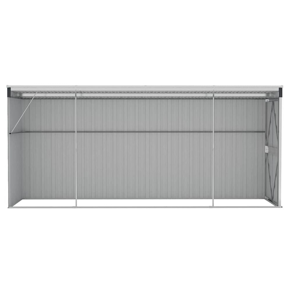 Anthracite-colored Lean-to Shed, 118x382x178 Cm, Galvanized Steel