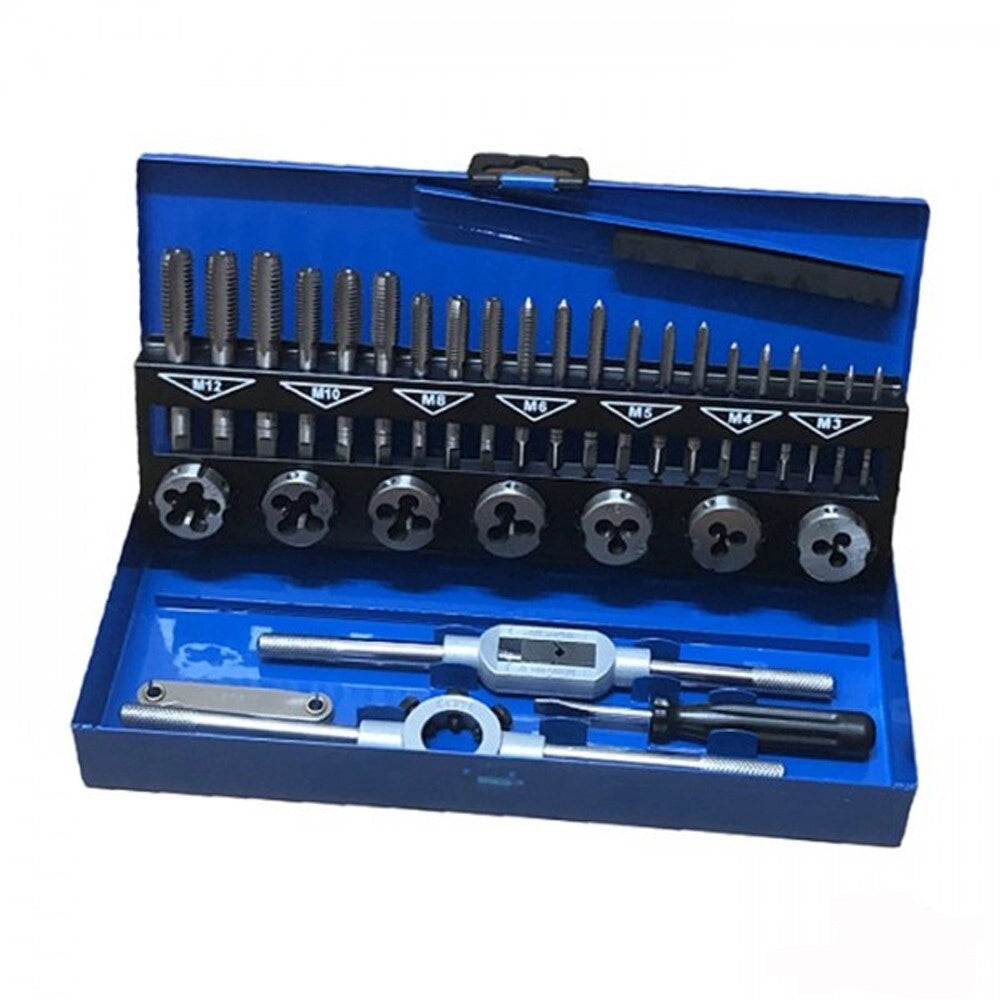 KIT FILIERA 32pz PROFESSIONALE PER FILETTATURA MASCHI E FEMMINE METRICA M5 M12